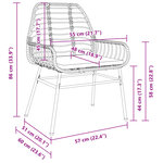vidaXL Chaises de jardin lot de 2 avec coussins noir résine tressée