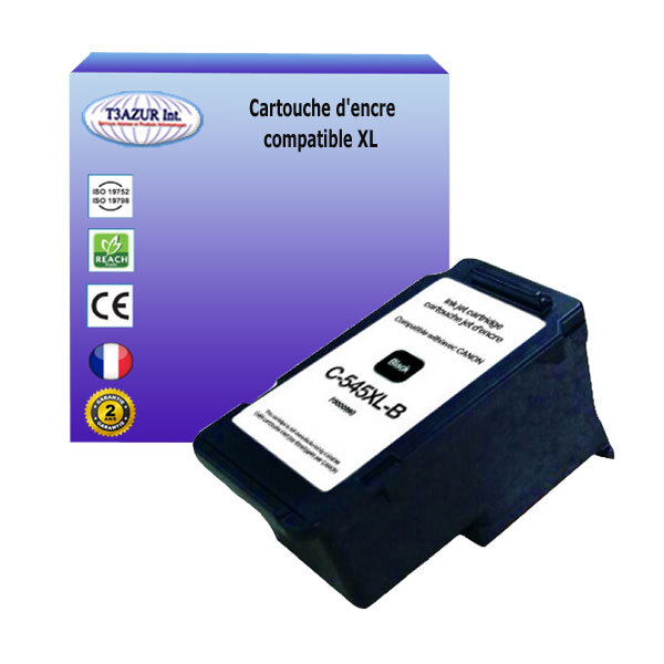 Cartouche compatible avec canon pixma ip2800  ip2820  ip2850 remplace canon pg545 xl noire - t3azur