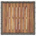 Ensemble Bistro de Jardin 3 Pièces avec Coussins Gris en Poly Rattan