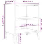vidaXL Table de chevet avec pieds en métal blanc 40x30x50 cm