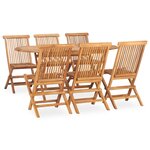 vidaXL Ensemble à manger d'extérieur pliable 7 Pièces Bois solide de teck