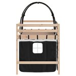 vidaXL Lit mezzanine enfants et tunnel blanc/noir 80x200cm pin massif