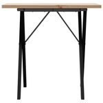 vidaXL Table à manger cadre en X 80x50x75 5cm bois de pin massif fonte