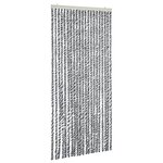 vidaXL Rideau anti-mouches gris et noir et blanc 100x230 cm chenille