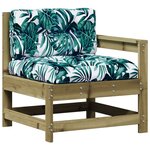 vidaXL Salon de jardin 4 Pièces avec coussins bois de pin imprégné