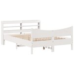 vidaXL Cadre de lit avec tête de lit blanc 150x200 cm bois pin massif