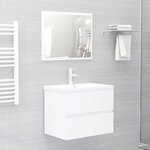 vidaXL Ensemble de meubles salle de bain 2 Pièces blanc bois d'ingénierie