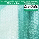 Lot de 20  rouleaux de film bulle d'air recycle largeur 40 cm x longueur 5 mètres - gamme air'roll green de la marque enveloppebulle