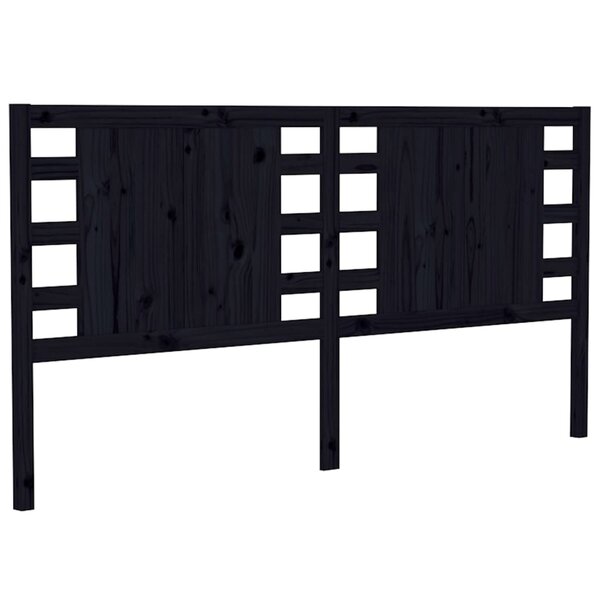 vidaXL Tête de lit Noir 206x4x100 cm Bois massif de pin