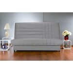 COMFORT BULTEX Banquette clic-clac 3 places - Tissu gris - 192 x 95 cm - BEIJA