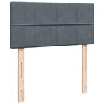 vidaXL Sommier à lattes de lit et matelas Gris foncé 90x200 cm Velours