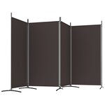 vidaXL Cloison de séparation 4 panneaux Marron 346x180 cm Tissu