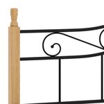 vidaXL Cadre de lit sans matelas noir métal bois chêne 200x200 cm