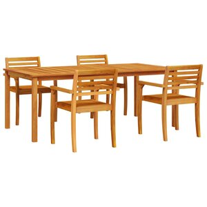 vidaXL Ensemble de salle à manger pour jardin 7 Pièces Marron