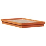 vidaXL Cadre de lit à LED cire marron 140x190 cm bois de pin massif
