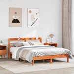 vidaXL Cadre de lit sans matelas cire marron 150x200cm bois pin massif