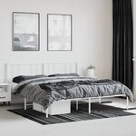 vidaXL Cadre de lit métal avec tête de lit blanc 180x200 cm