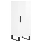 vidaXL Buffet haut Blanc brillant 34 5x34x180 cm Bois d'ingénierie