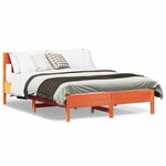 vidaXL Cadre de lit sans matelas cire marron 160x200cm bois pin massif