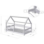Lit cabane enfant TERY 140 x 200 rouge brique
