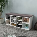 vidaXL Banc de rangement à chaussures 10 compartiments Blanc