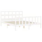 vidaXL Cadre de lit avec tête de lit blanc 160x200 cm bois massif
