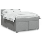 vidaXL Sommier à lattes de lit avec matelas Gris clair 160x200cm Tissu