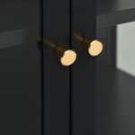 vidaXL Buffet Noir 70x35x70 cm Acier et verre