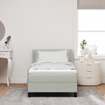 lit box spring vidaXL avec matelas gris clair 90x200 cm en velours