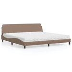 vidaXL Lit avec matelas cappuccino 200x200 cm similicuir