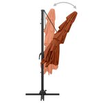 vidaXL Parasol à 4 niveaux avec mât en aluminium Terre cuite 250x250cm