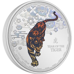 Pièce de monnaie 2 Dollars Niue 2022 1 once argent BE – Année du Tigre