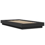 vidaXL Cadre de lit avec lumières LED sans matelas noir 100x200 cm