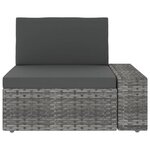 vidaXL Salon de jardin 9 Pièces avec coussins Gris Résine tressée
