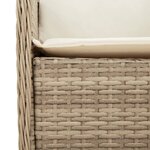 vidaXL Chaises de jardin avec coussins lot de 2 beige résine tressée