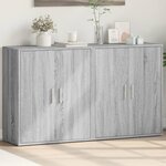 vidaXL Buffets 2 Pièces sonoma gris 60x31x70 cm bois d'ingénierie
