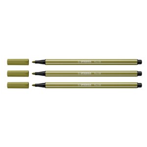 Feutre de Dessin Pointe Moyenne Pen 68 Vert épinard x 3 STABILO