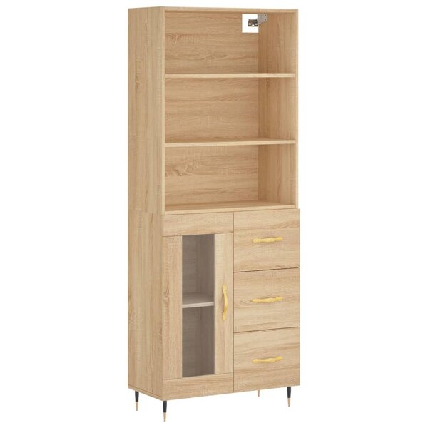 vidaXL Buffet haut Chêne sonoma 69 5x34x180 cm Bois d'ingénierie