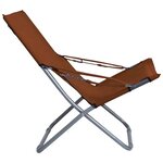 vidaXL Chaises pliables de plage 2 Pièces Tissu Marron