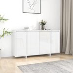 vidaXL Buffet blanc brillant 135x41x75 cm bois d'ingénierie