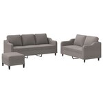 vidaXL Ensemble de canapés 3 Pièces avec coussins Taupe Tissu