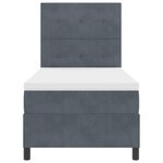 Lit Box Spring vidaXL avec Matelas Gris Foncé 90x200 cm en Velours