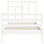 vidaXL Cadre de lit avec tête de lit blanc 90x200 cm bois massif