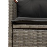 vidaXL Chaise inclinable de jardin avec coussins gris résine tressée