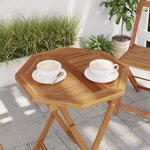 vidaXL Dessus de table 50x50x2 5 cm octogonal bois de teck massif