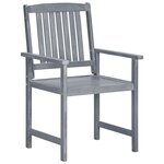 vidaXL Chaises de jardin lot de 8 Bois massif d'acacia Gris