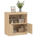 vidaXL Buffet avec lumières LED chêne sonoma 60x37x67 cm