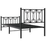 vidaXL Cadre de lit métal avec tête de lit/pied de lit noir 90x200 cm