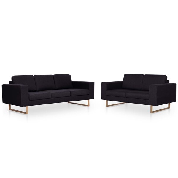 vidaXL Ensemble de canapé 2 Pièces tissu noir