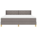 Lit à ressorts vidaXL avec matelas taupe 180x200 cm tissu